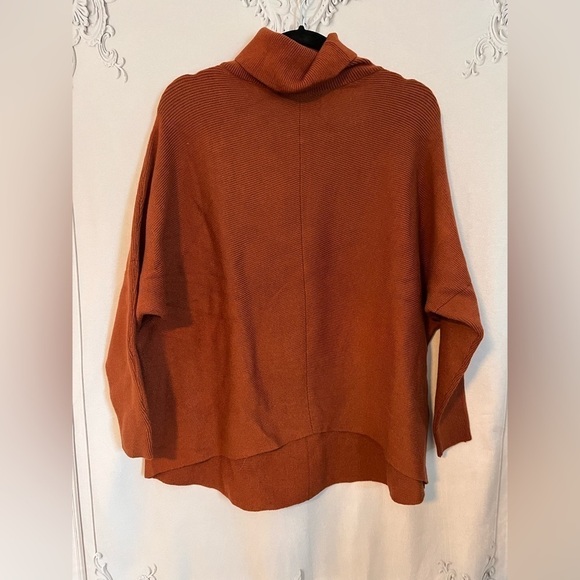 Extremely soft over-sized Asymmetric Hem Pullover Tunic size S burnt orange - Picture 1 of 13